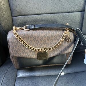 Michael Kors Lita Medium Two-Tone Logo Crossbody Bag